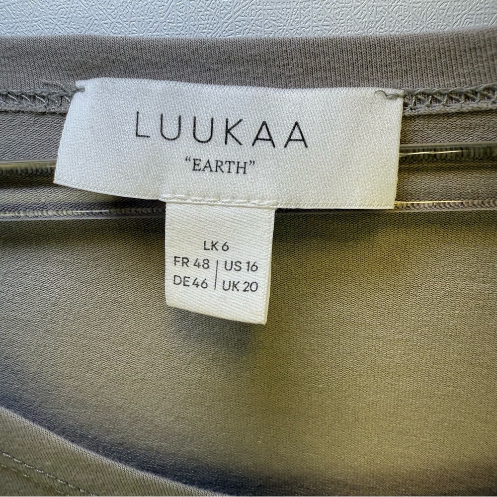 LUUKAA Earth Gray Shirt Tunic Dress Stone Lagenlook Layered Oversized boho US 16 - Picture 9 of 16